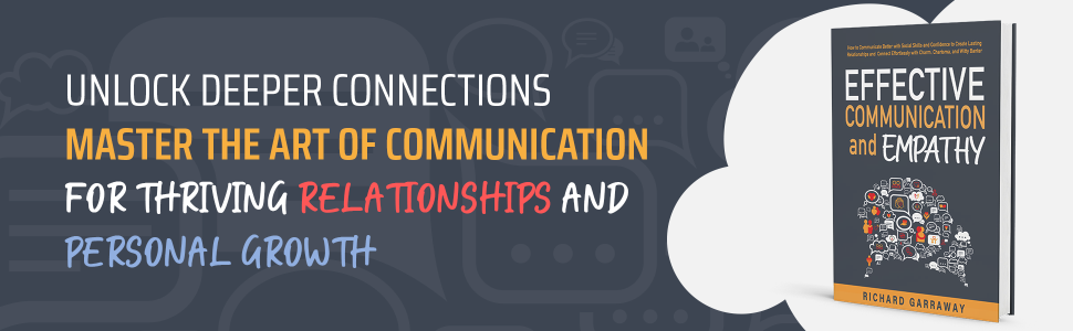 White speech bubble - grey background - picture of the cover of Effective Communication Empathy