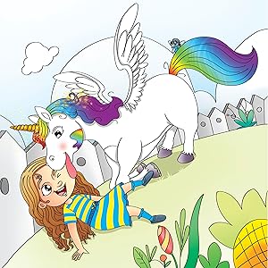 Sage's new pet unicorn is licking her face and wagging her tail.