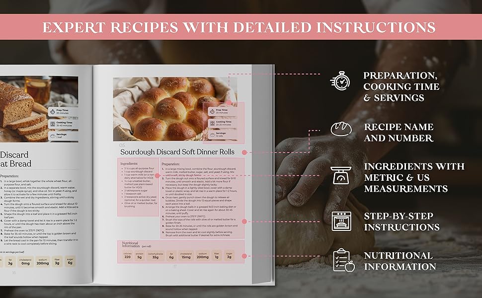 expert sourdough easy discard recipes preparation cooking time ingredients bread rolls pastry 