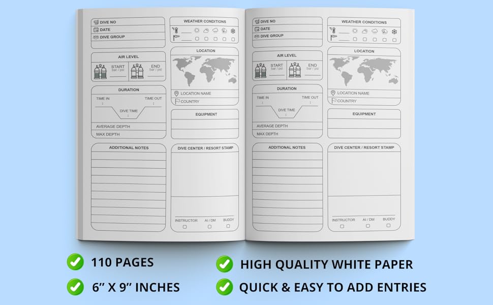 Scuba Diving Log Book All Your Dive Training Information and