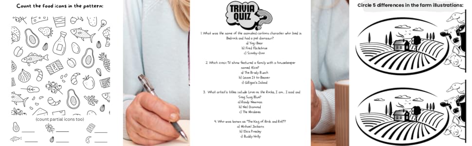 3 page examples of quizzes and games