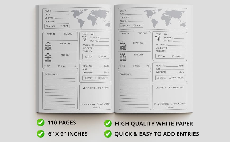 Scuba Diving Log Book All Your Scuba Dive Training Information and