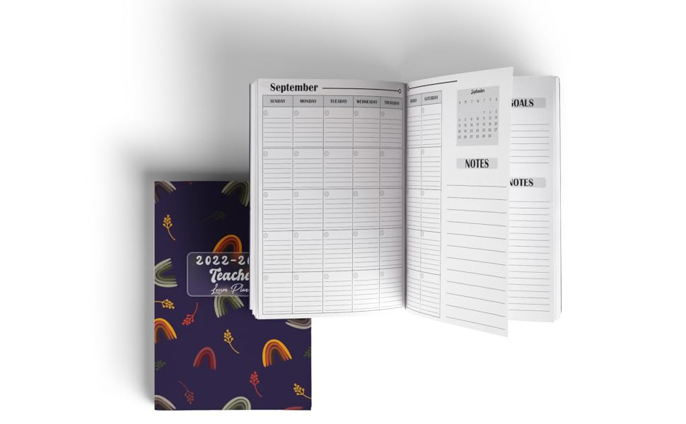 Teacher Lesson Planner 20222023 Boho Rainbow Weekly and