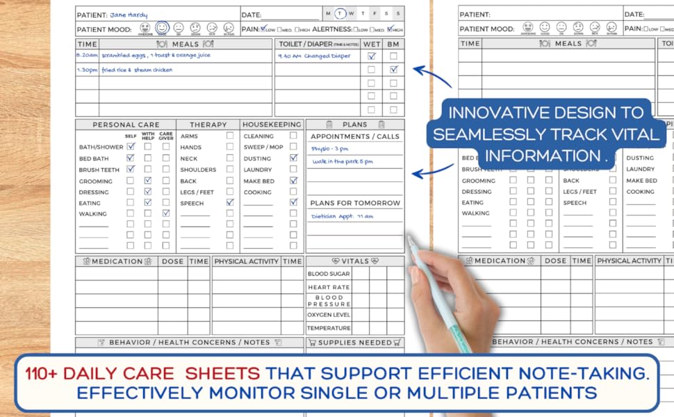 Caregiver Daily Log Book
