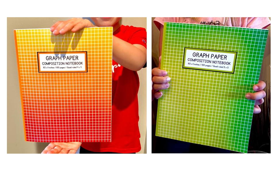 Graph Paper Notebook Quad Ruled 4 x 4 (Rainbow Pastels) Grid Paper for