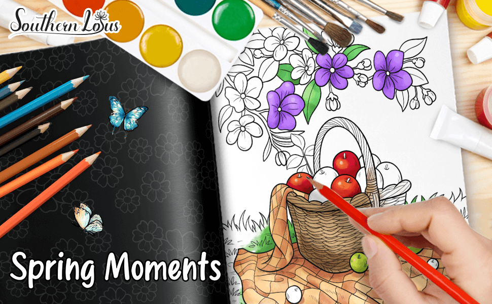 pring coloring book for adults,flowers coloring book for women