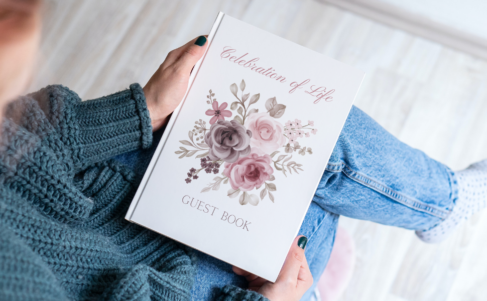 Celebration of Life funeral guest book Memorial and remembrance