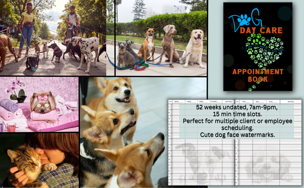 Dog Day Care, Client Log Book, Appointments, Sign In