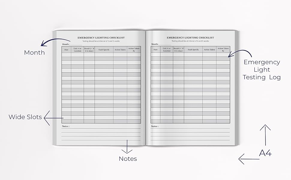 Emergency Lighting Log Book Emergency Lighting Test Log Book