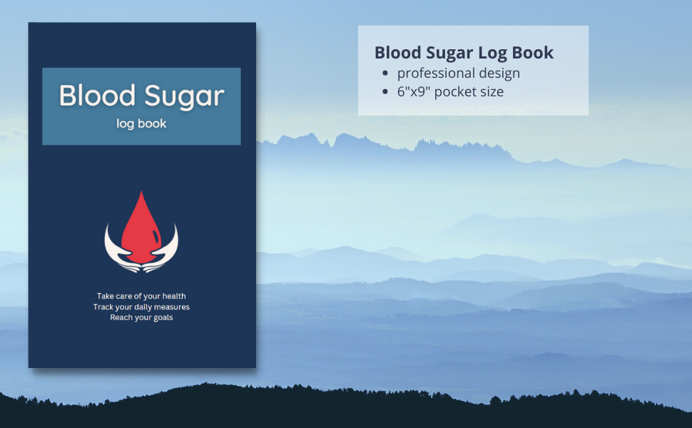 Blood Sugar Log Book Daily Diabetic Glucose Tracker Journal Book with