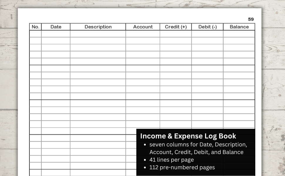 and Expense Log Book Book Keeping Log for Small Business and