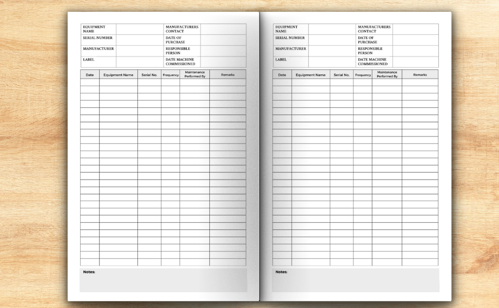 Equipment Maintenance Log Book Streamline Equipment Maintenance with
