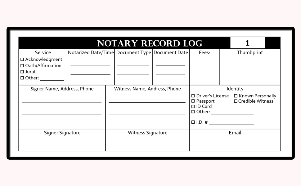 Notary Journal Notary Public Log Book with 300 Entries for Notarial