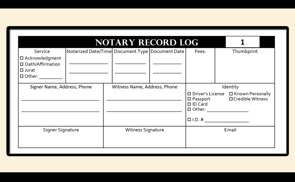 Notary Journal Notary Public Log Book with 300 Entries for Notarial