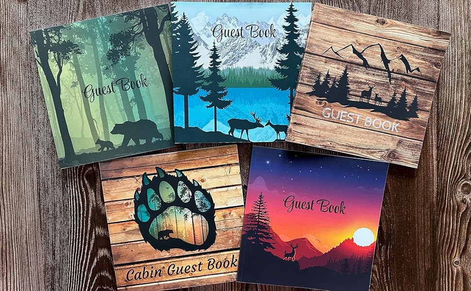 Guest Book Guest Sign In Book for Cabin, Rustic Cottage, Mountain