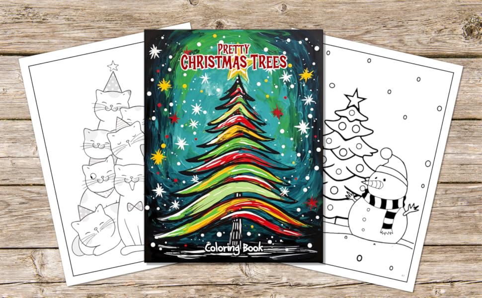 Amazon.com: Pretty Christmas Trees Coloring Book: Unleash creativity with 52 holiday 