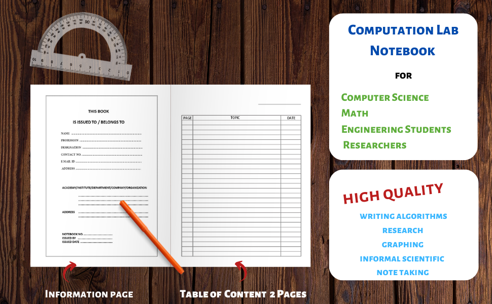COMPUTATION BOOK: Computation Lab Notebook for Computer Science, Math ...