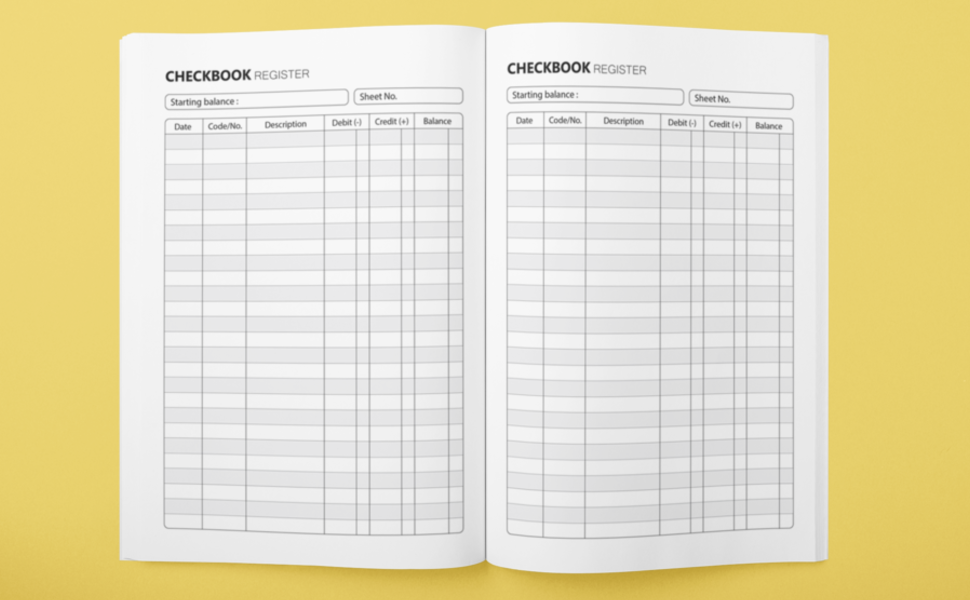 Checkbook Register Book Transaction Register For Checking