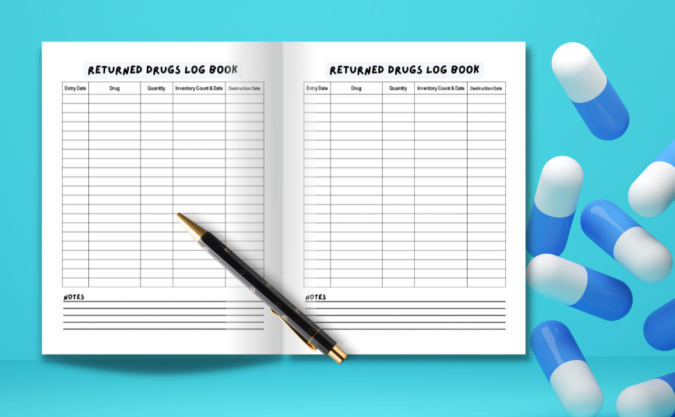 Returned Drugs Book Medication Returns BookExpired & Returned Drug