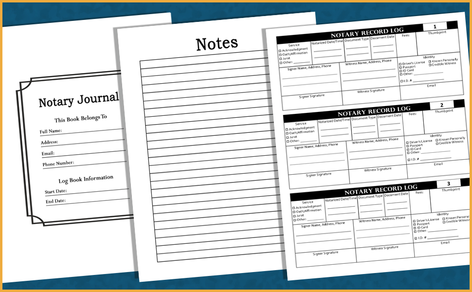Notary Journal Notary Public Log Book with 300 Entries for Notarial
