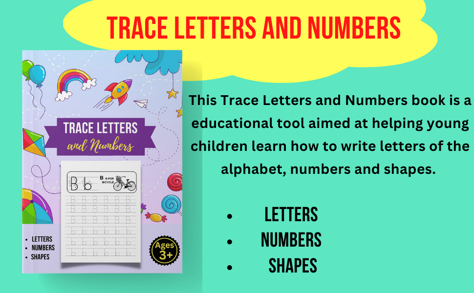 Trace Letters and Numbers Learning to Write Alphabet, Numbers and