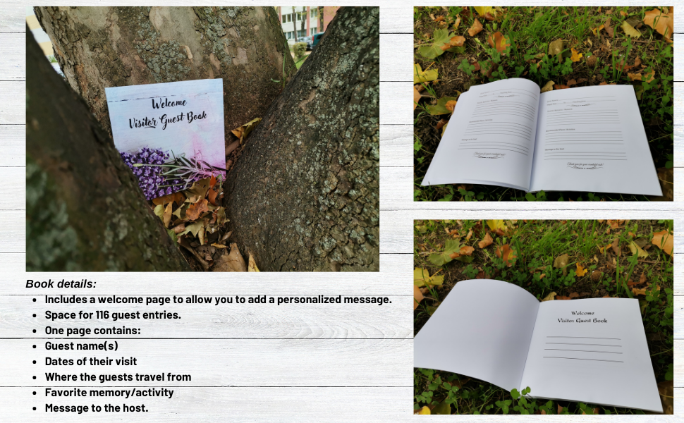 Visitor Guest Book Sign In Log Book For Vacation Rentals