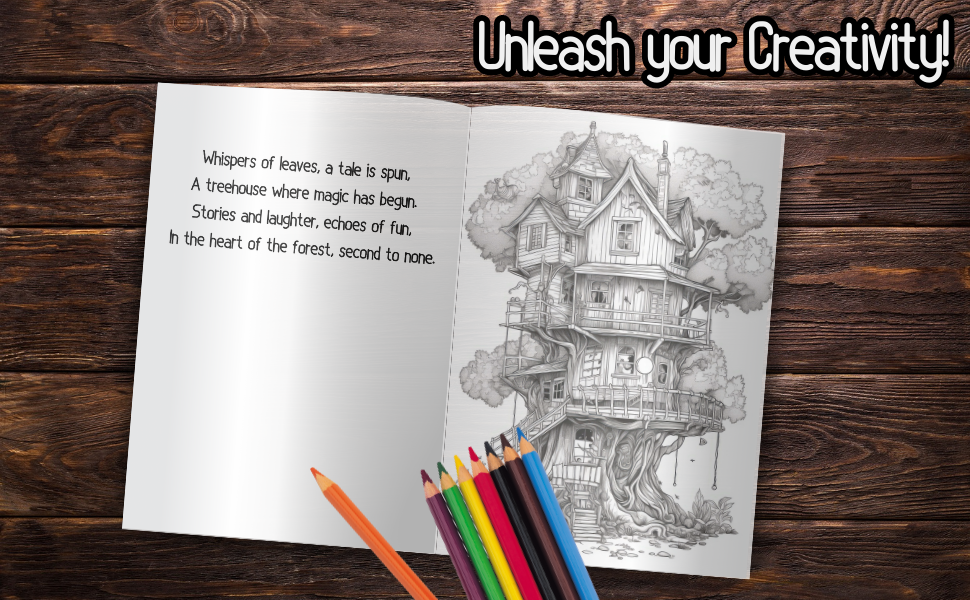 Enchanted Treehouse Poem Coloring Book 25 Enchanting Coloring Pages