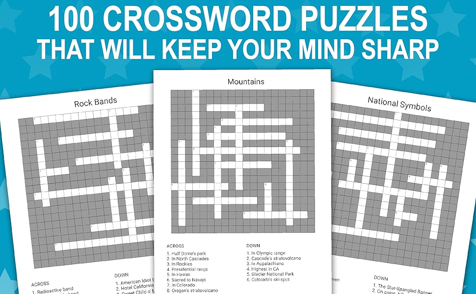 Focused! 2024 Crossword Puzzle Book for Adults Large Print