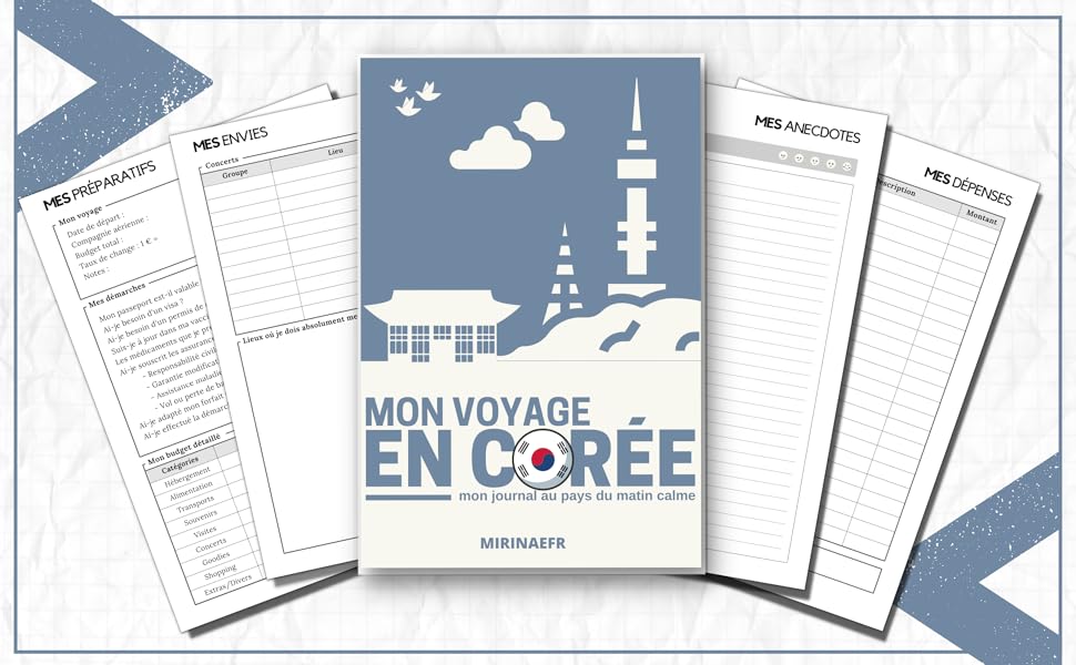 Page De Garde Corée Mon voyage en Corée : Mon journal au pays du matin calme: Planificateur