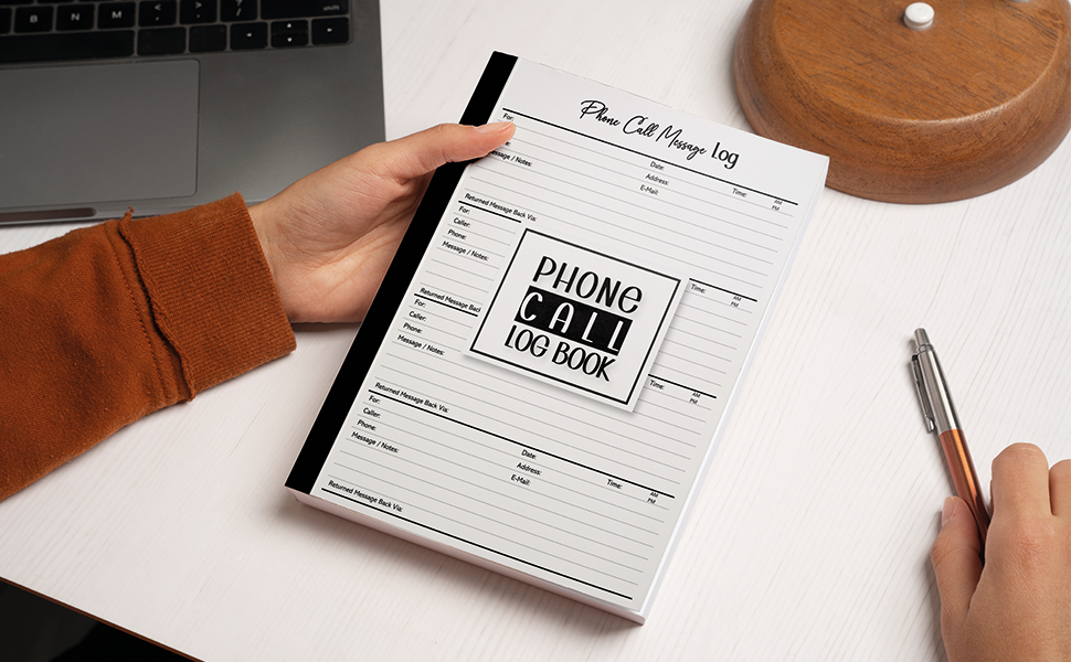Phone Call Log Book Voicemail Recording Notebook for Small Business