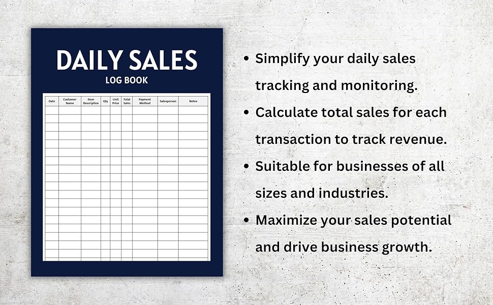 Daily Sales Log Book for Small Business Simple Business Bookkeeping