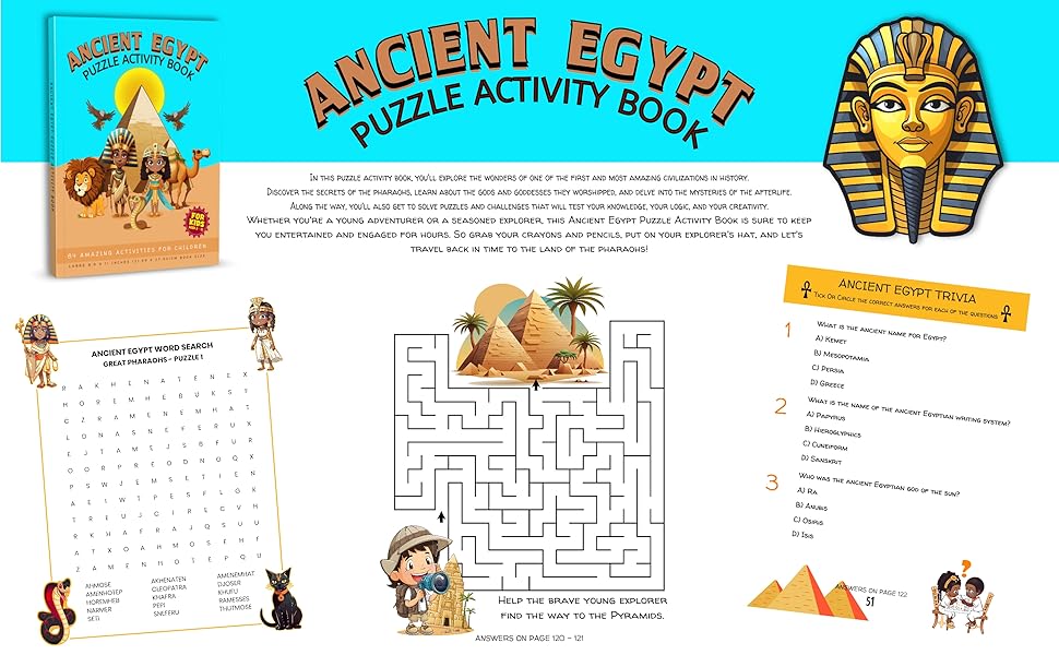 Ancient Egypt Puzzle Activity Book Puzzle About Ancient Egypt Word