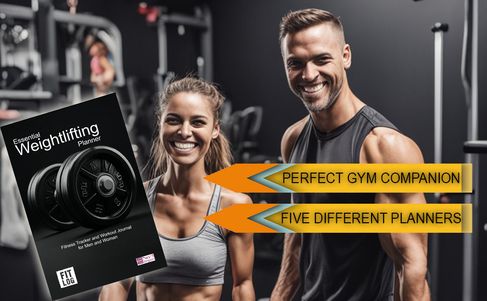 Fit Log, Essential Weightlifting Planner Fitness Tracker and Workout Journal for Men and Women