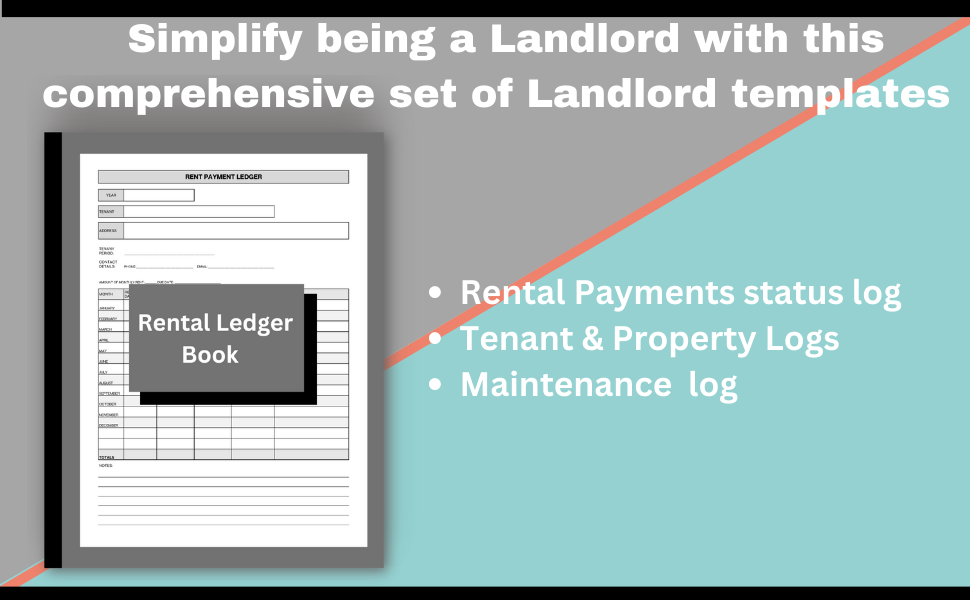 Rental Ledger Book Multipurpose Log for Landlords to