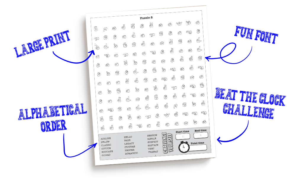Amazon.com: ASL Word Search - 100 American Sign Language Puzzles With ...