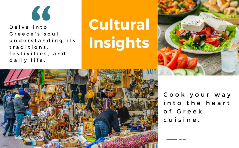 ● Cultural Insights - Delve into Greece's soul, understanding its traditions, festivities, and life.