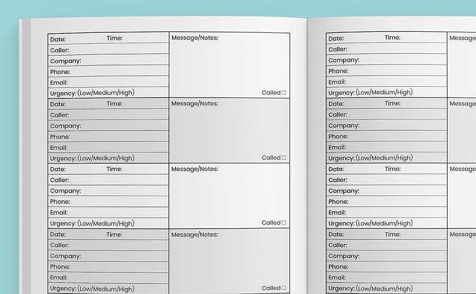 Phone Call Log Book Voicemails & Messages Recording Notebook (Over 500