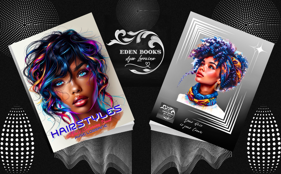 hair coloring book adult teen design black people,fashion hairstyles adult teen coloring book woman