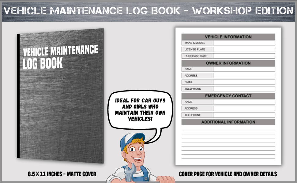 Auto Vehicle Maintenance Log Book Maintenance & Service Record Book