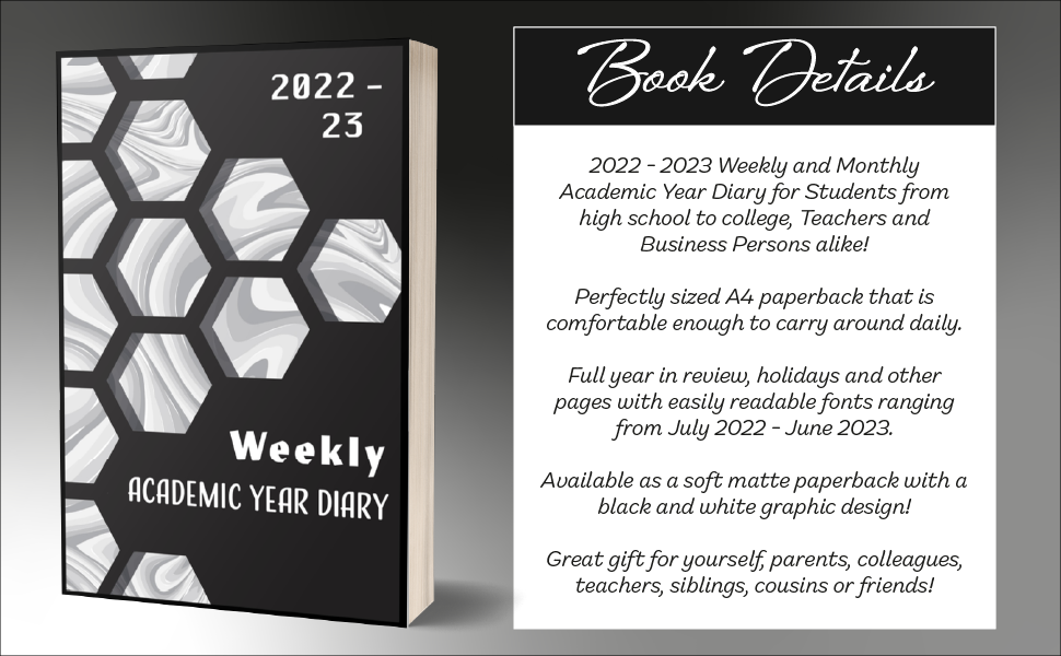 Academic Year Diary 202223 A4 Week to view July 2022 to June 2023