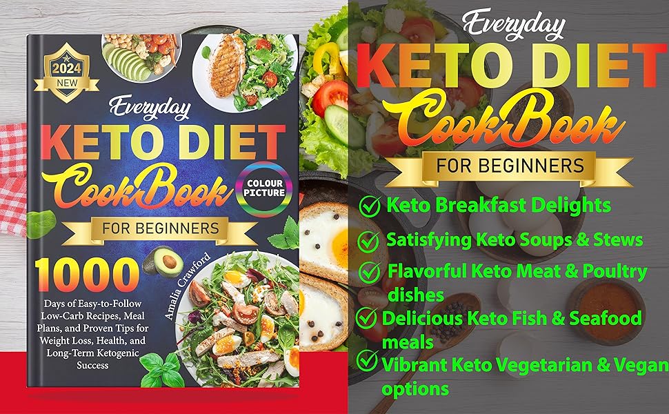 Everyday Keto Diet Cookbook for Beginners 2024 1000 Days