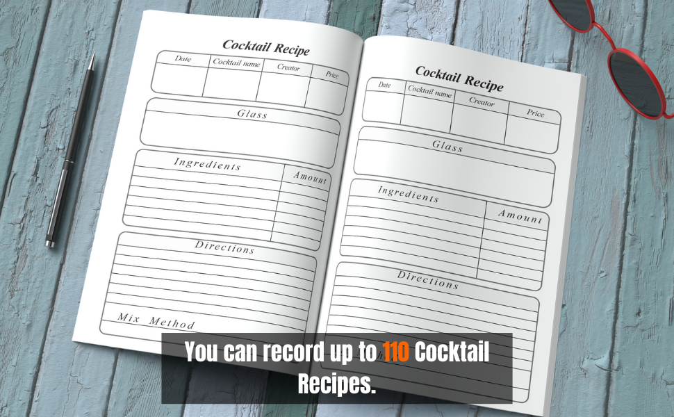 Cocktail Recipe Journal A Stylish Cocktail Recipe Organizer for 110