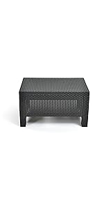 Amazon Com Keter Corfu 4 Piece Set All Weather Outdoor Patio Garden Furniture W Cushions Charcoal 212584 Garden Outdoor