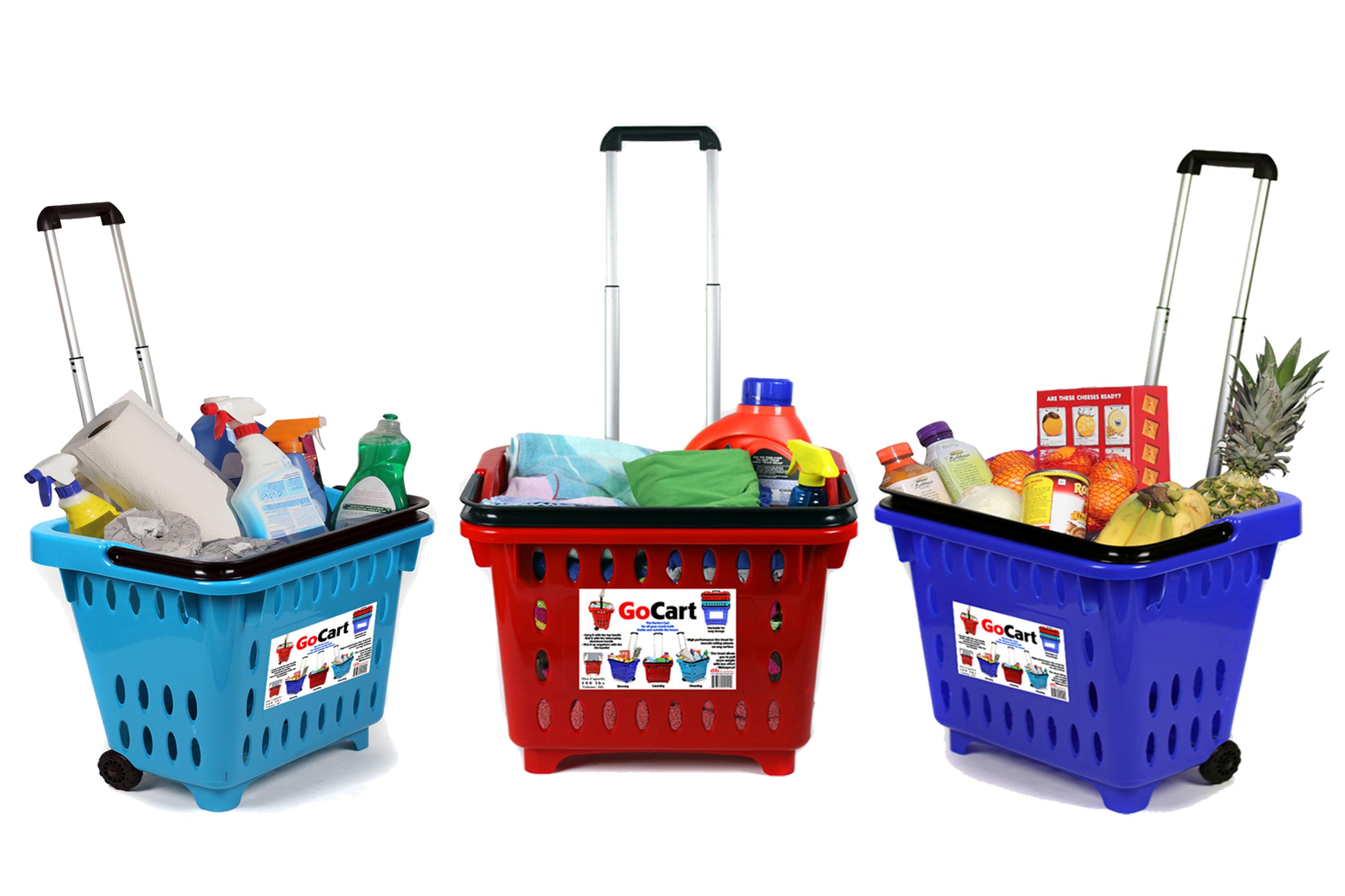 Gocart, Red Grocery Shopping Basket Rolling Laundry Cart Amazon.ca