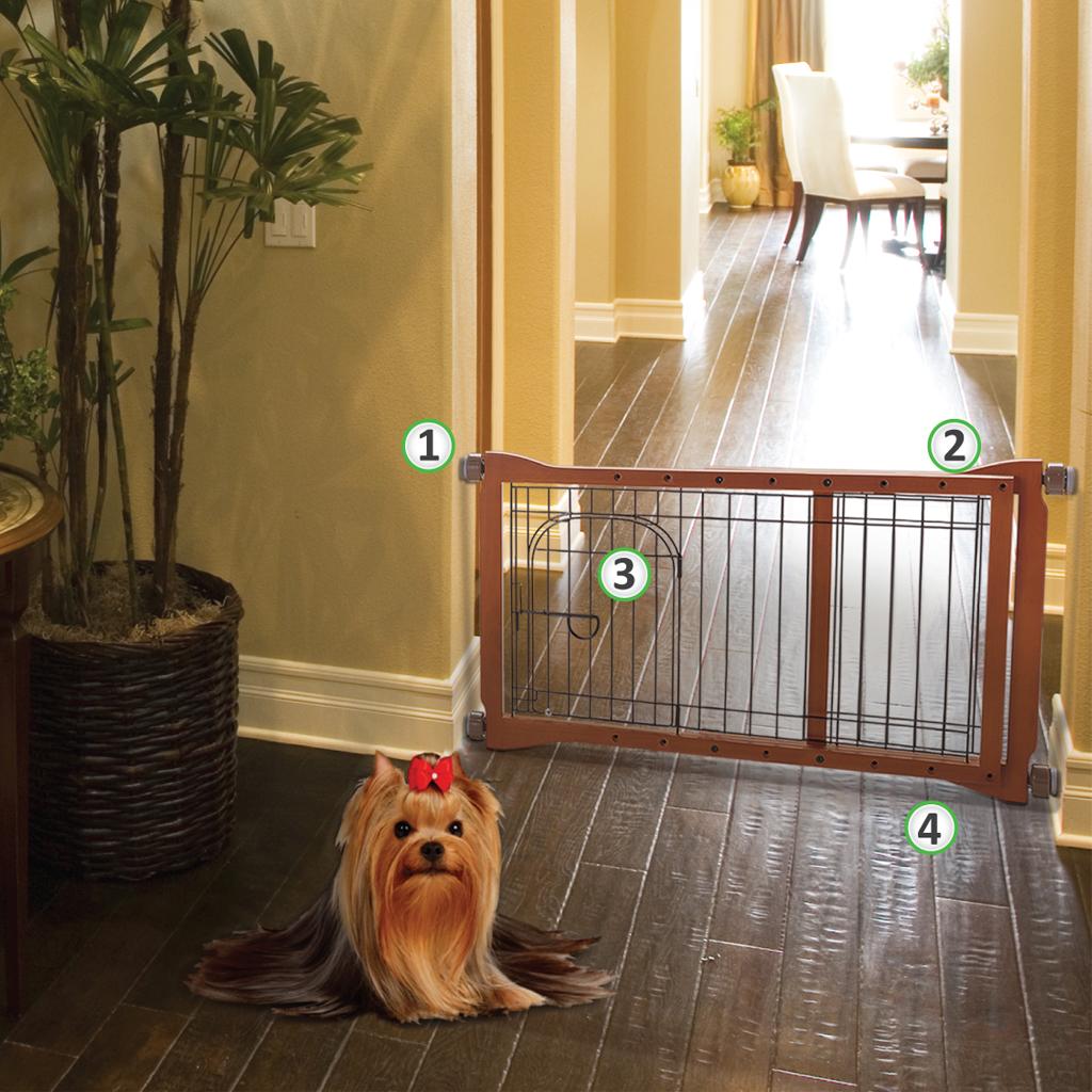 Richell Wood Pet Sitter Gate, Autumn Matte Finish Indoor Safety Gates Pet Supplies