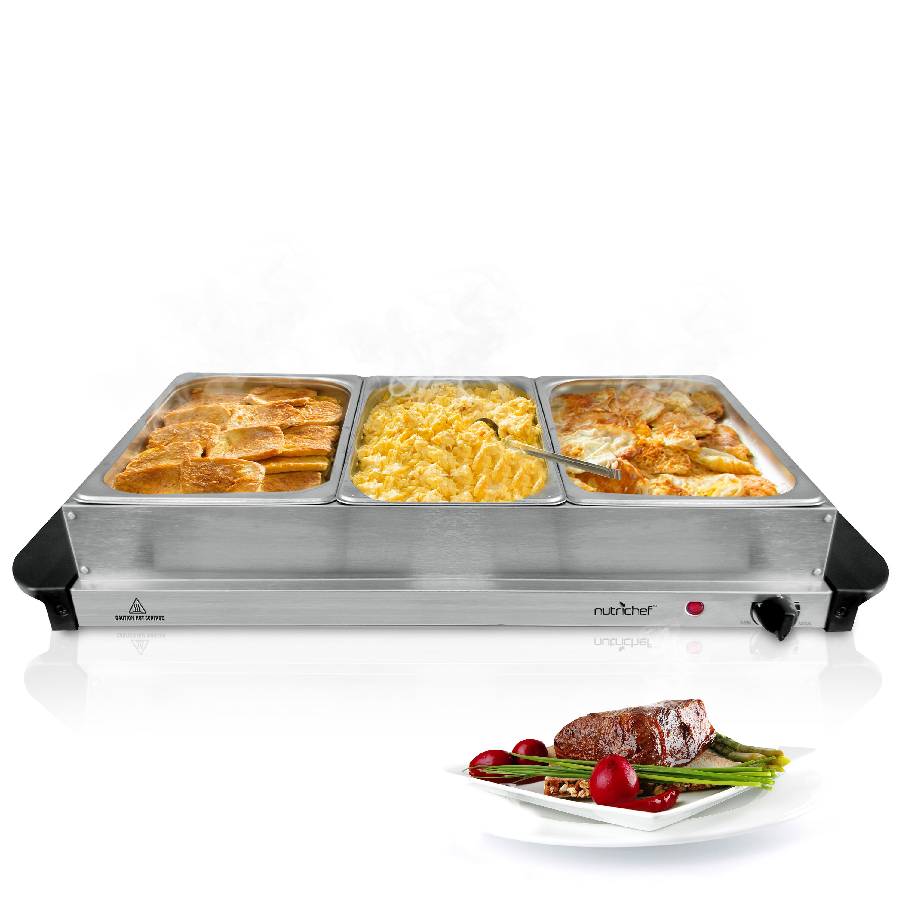 NutriChef 3 Buffet Warmer Server Professional Hot Plate