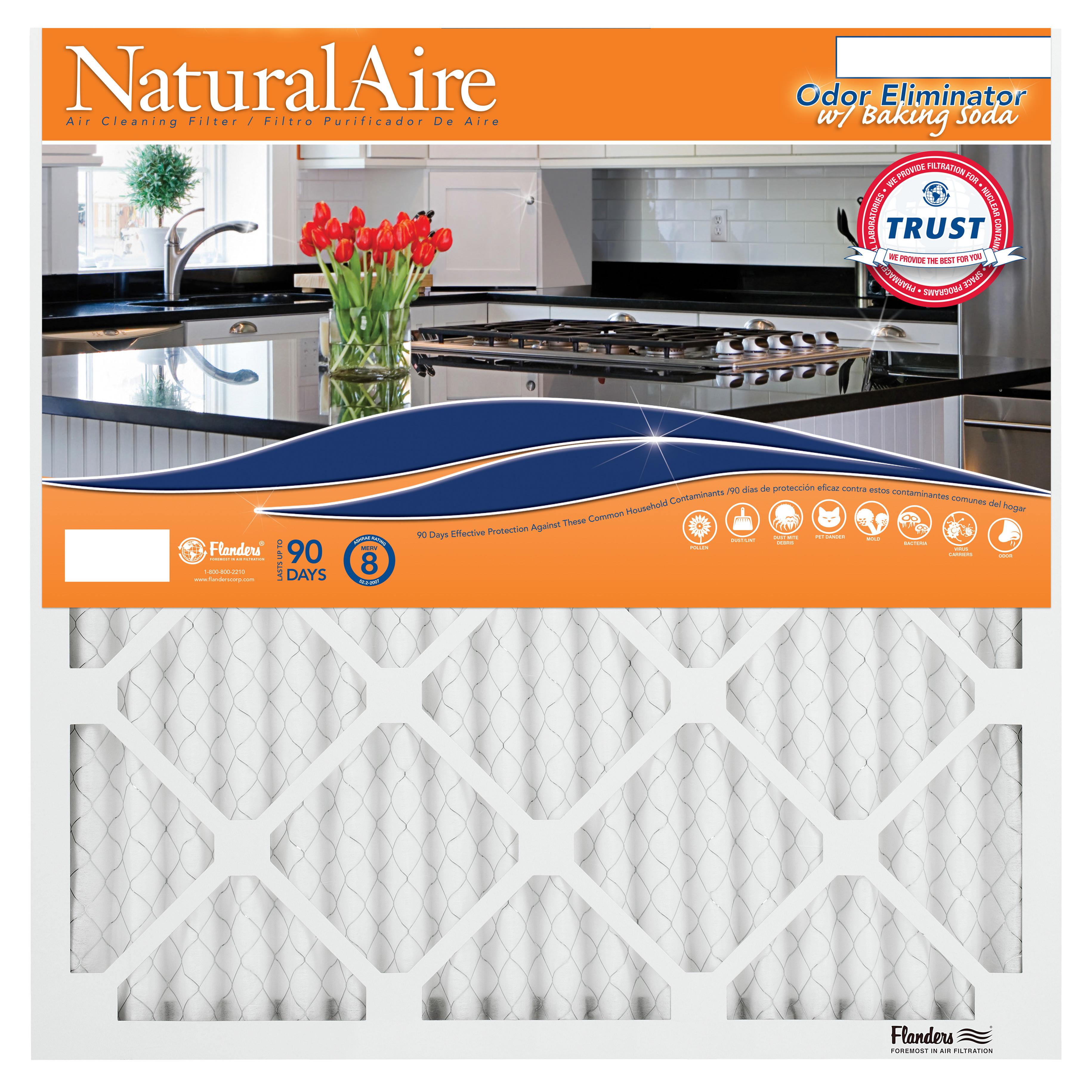 NaturalAire Odor Eliminator Air Filter with Baking Soda, MERV 8, 14 x