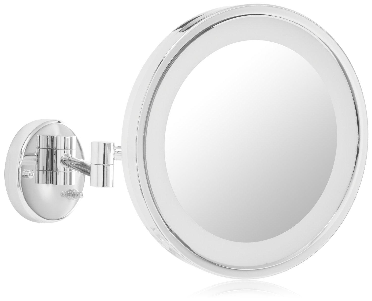 Jerdon HL1016CL 9.5Inch LED Halo Lighted Wall Mount Mirror with 5x