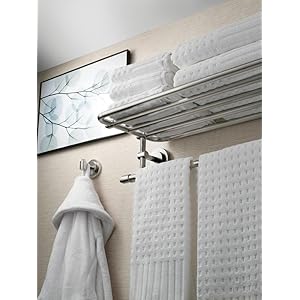 The Moen Iso Bathroom Towel Shelf comes with mounting hardward that makes installation easy