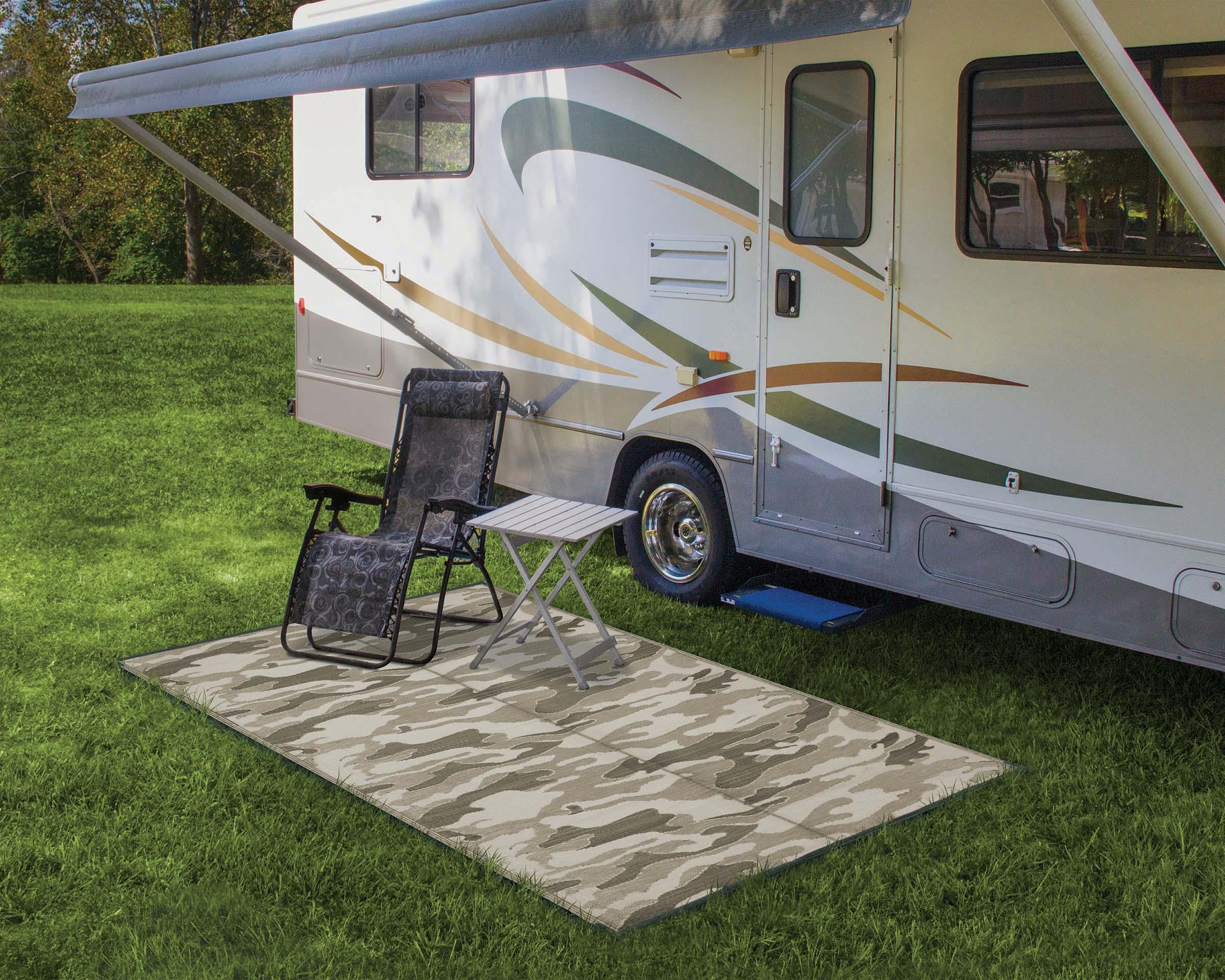 Camco 42853 Oriental Awning Leisure MatCharcoal 9' X 12
